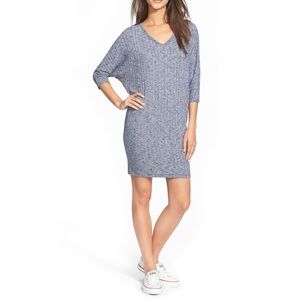 Everly V-neck Dolman Sleeves Knit Sweater Dress
